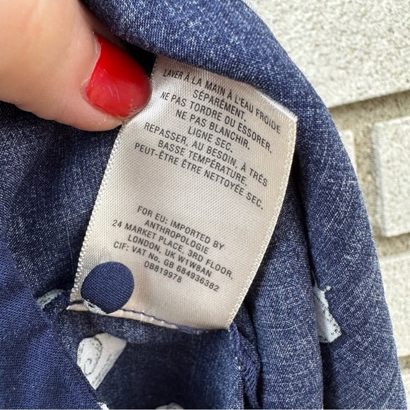 Anthropologie Conversations Snail Print Top Colloquial Sleeveless Buttondown - Picture 10 of 11